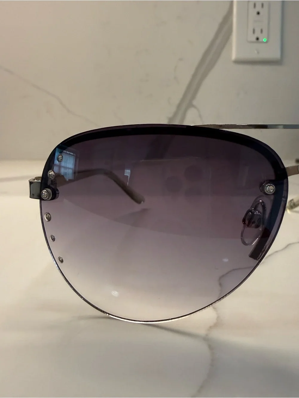 Foster Grant Women's Aviator Sunglasses with Gradient Grey Lenses